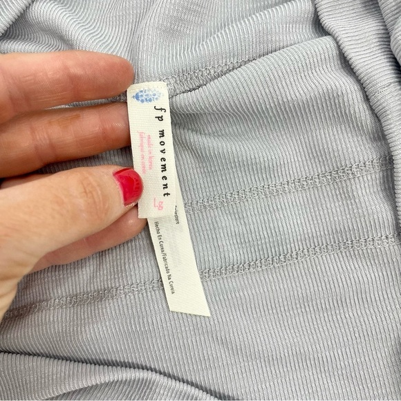 FP MOVEMENT Cozy Up Dance Harem Pants Grey Ribbed High Waisted Joggers Med - Picture 9 of 13